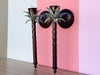 Pair of Palm Tree Candle Wall Sconces