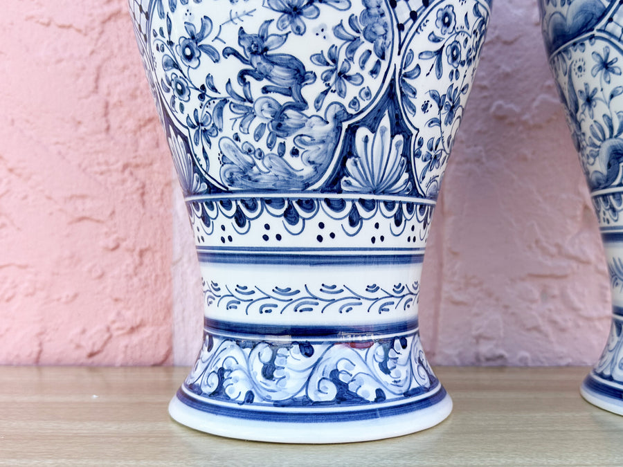 Pair of Blue and White Vases from Portugal