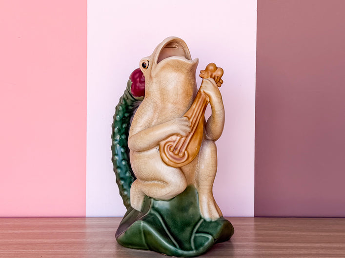 Frog Playing Lute Vase