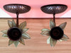 Pair of Palm Tree Candle Wall Sconces