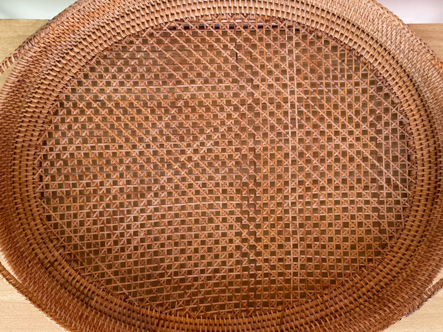 Large Cane and Rattan Tray