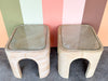 Pair of Coastal Pencil Reed Rattan Side Tables