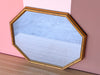 Petite Gold Faux Bamboo Long Octagon Mirror