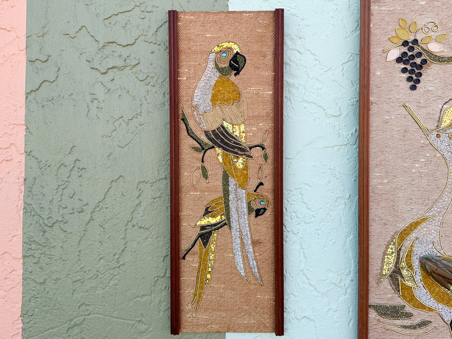 Pair of MCM Regency Gravel Bird Art