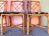 Set of Four Fretwork Rattan Dining Chairs