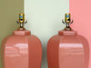 Pair of Coral Glass Lamps