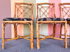 Set of Four Fretwork Rattan Dining Chairs