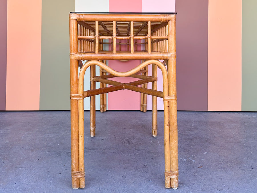 Old Florida Rattan Console