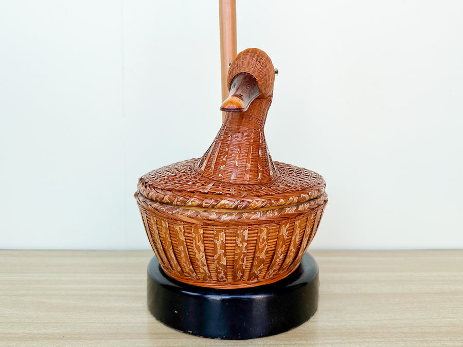 Cute Wicker Duck Lamp