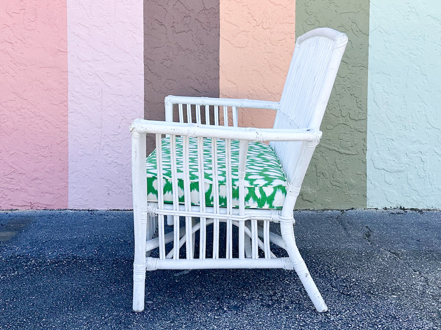 Stick Wicker Painted Loveseat