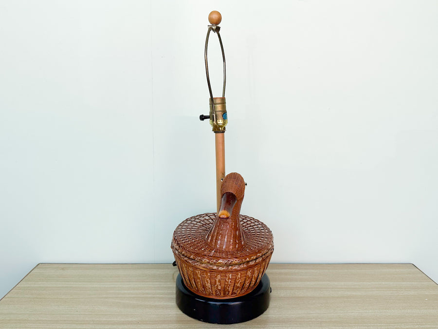Cute Wicker Duck Lamp