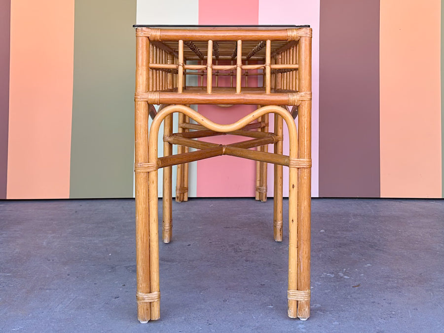 Old Florida Rattan Console