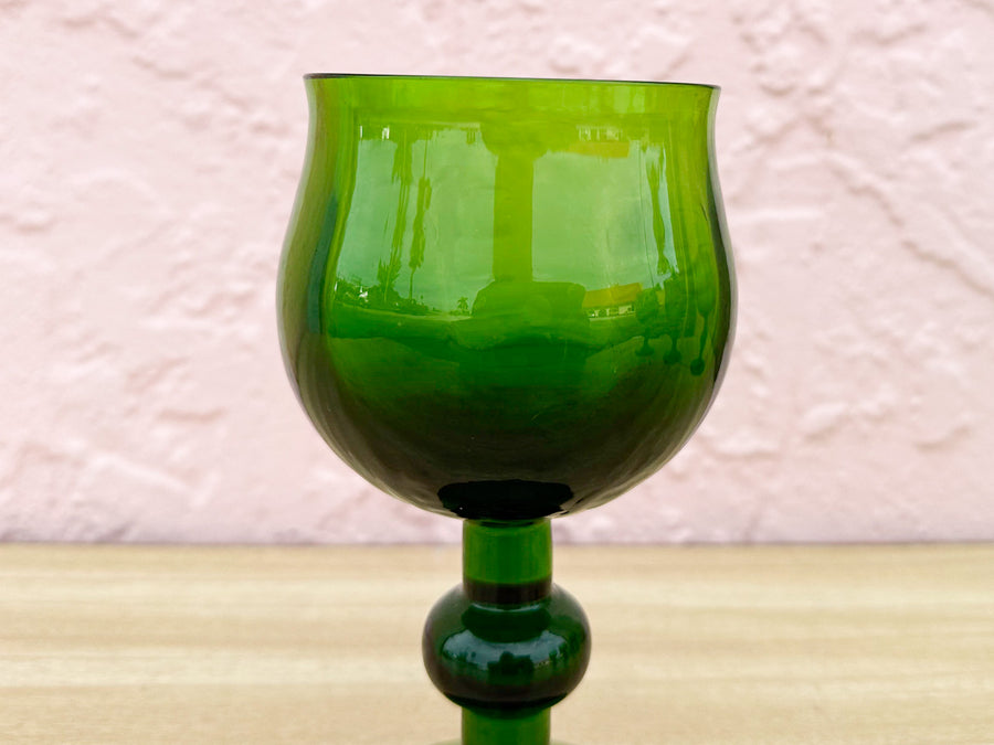 Set of Four Gorg Green Goblets