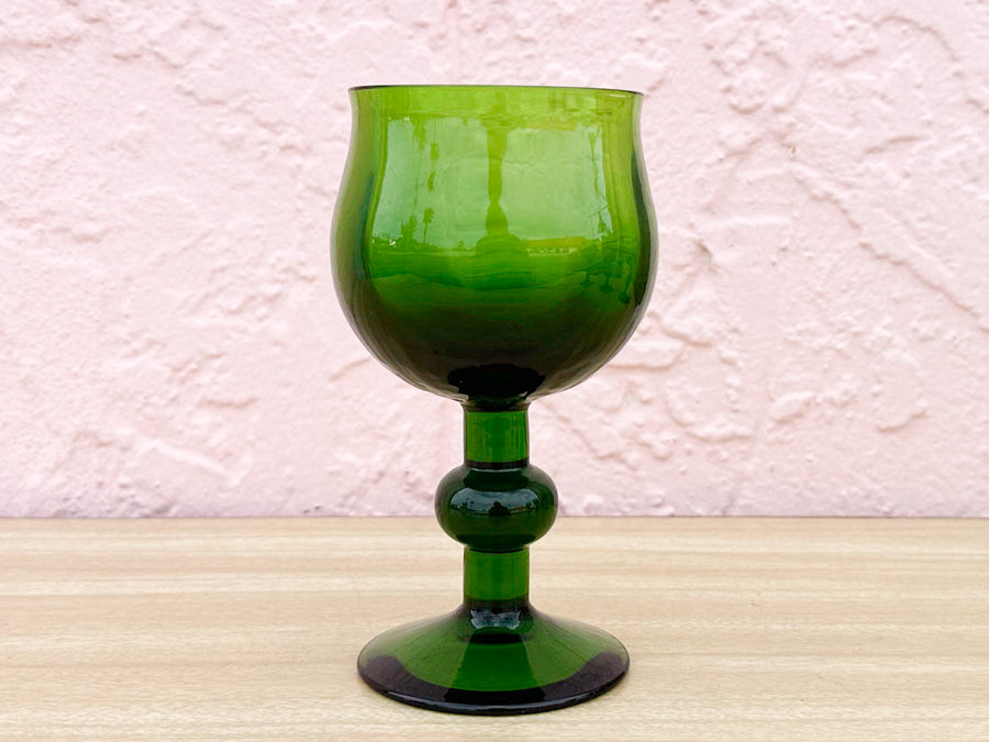 Set of Four Gorg Green Goblets