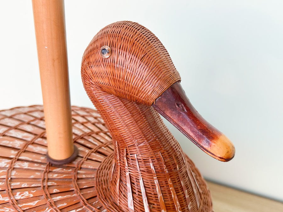Cute Wicker Duck Lamp