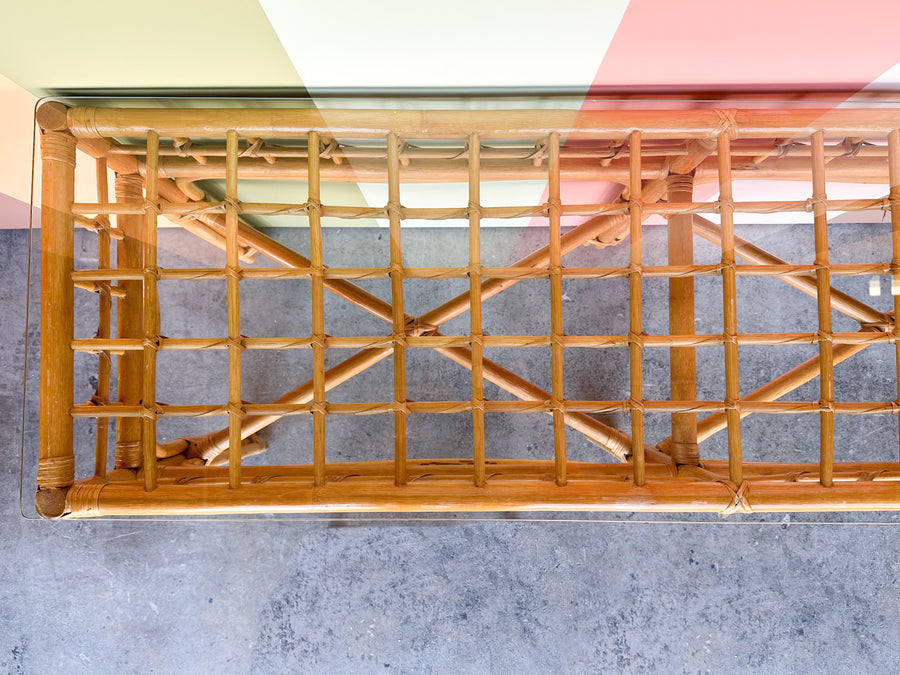Old Florida Rattan Console