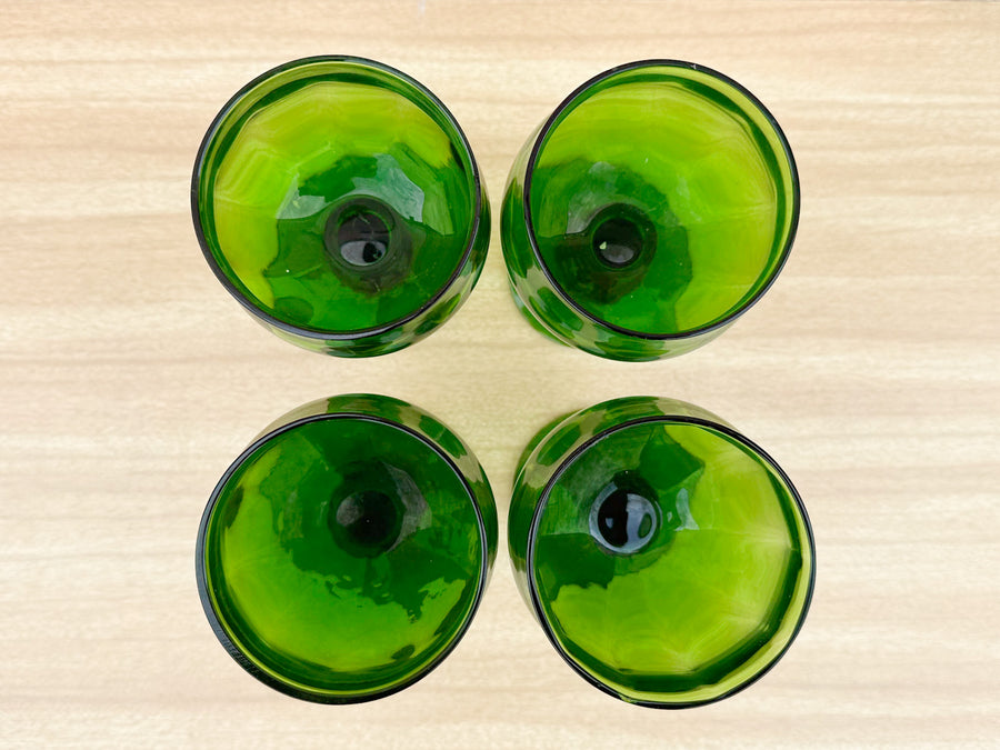 Set of Four Gorg Green Goblets