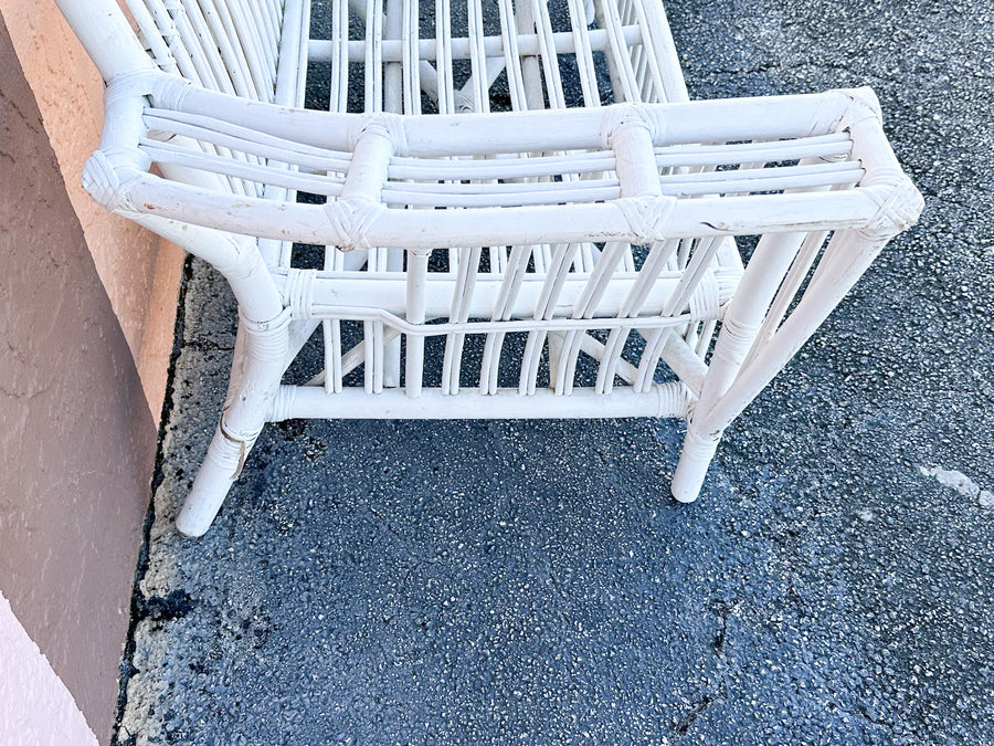 Stick Wicker Painted Loveseat
