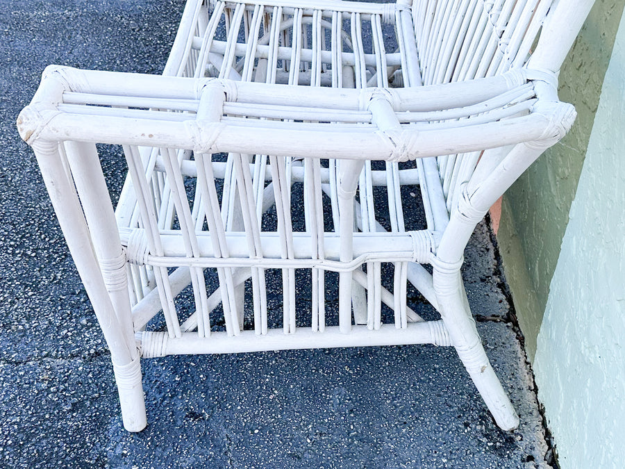 Stick Wicker Painted Loveseat
