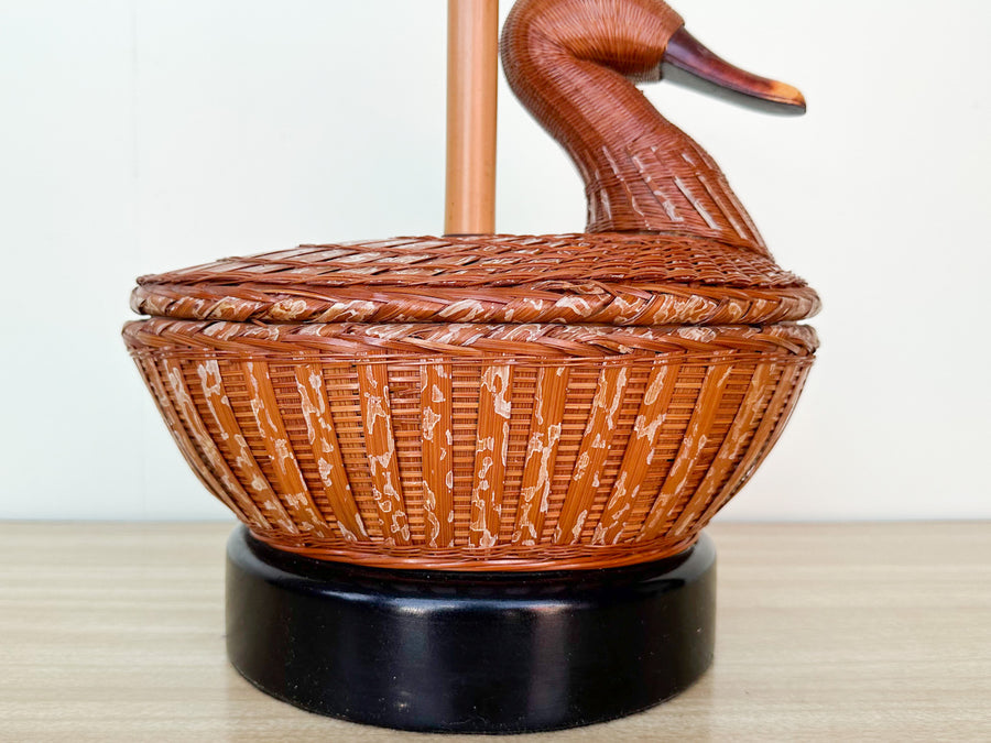Cute Wicker Duck Lamp