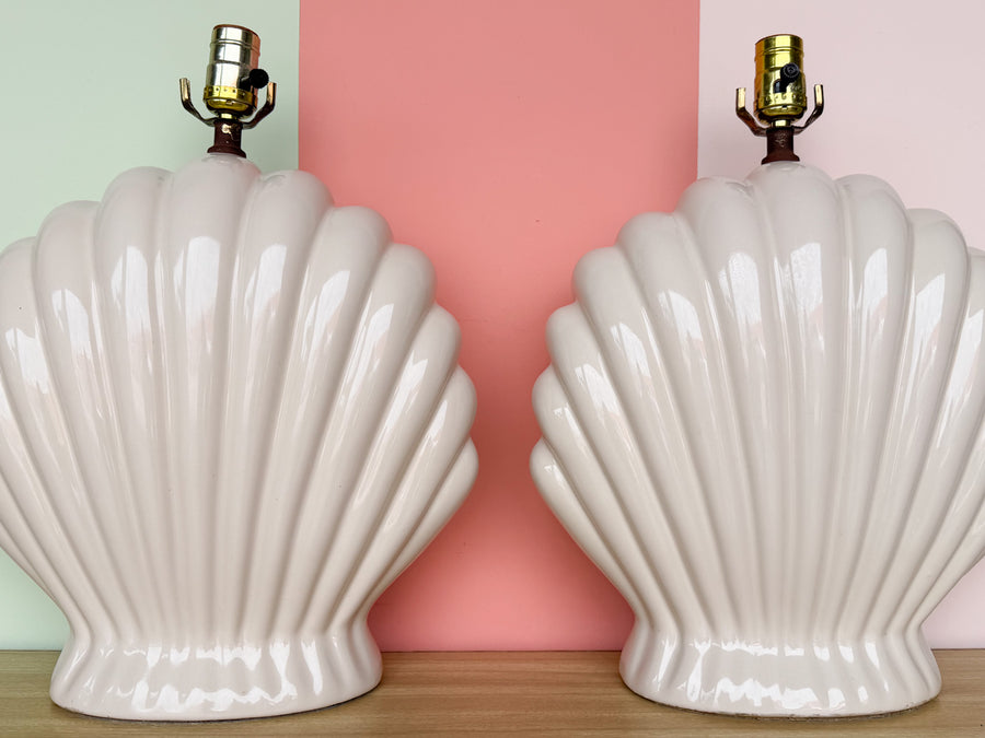 Pair of Coastal Shell Lamps