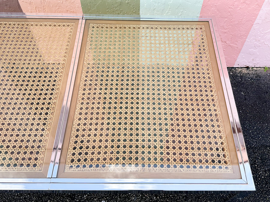 Cane and Chrome Dining Table