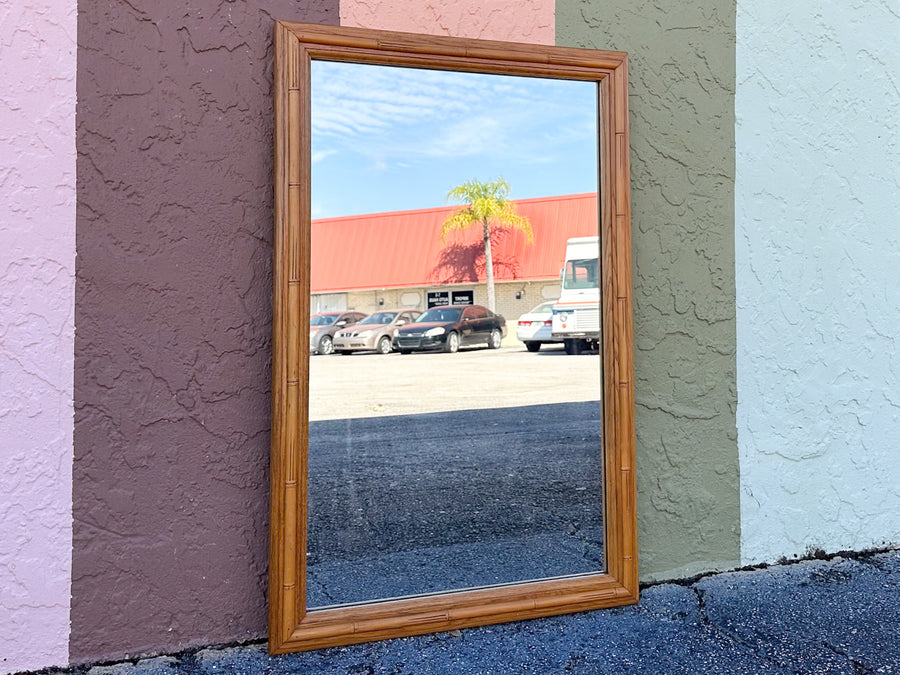 Faux Bamboo Wood Mirror