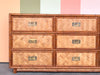 Old Florida Parquet Rattan Dresser