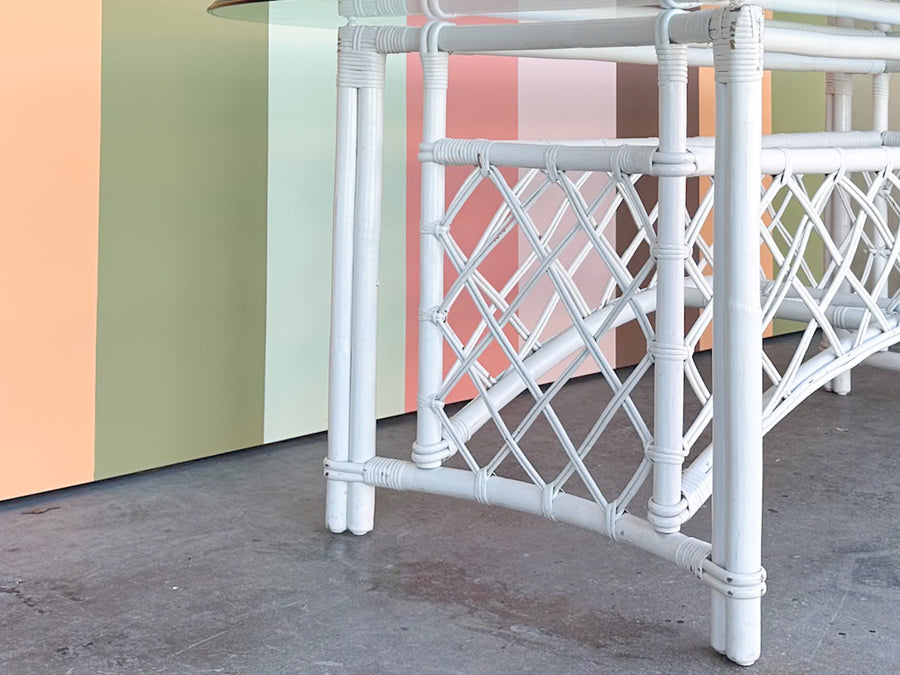 Ficks Reed Rattan Lattice Dining Table