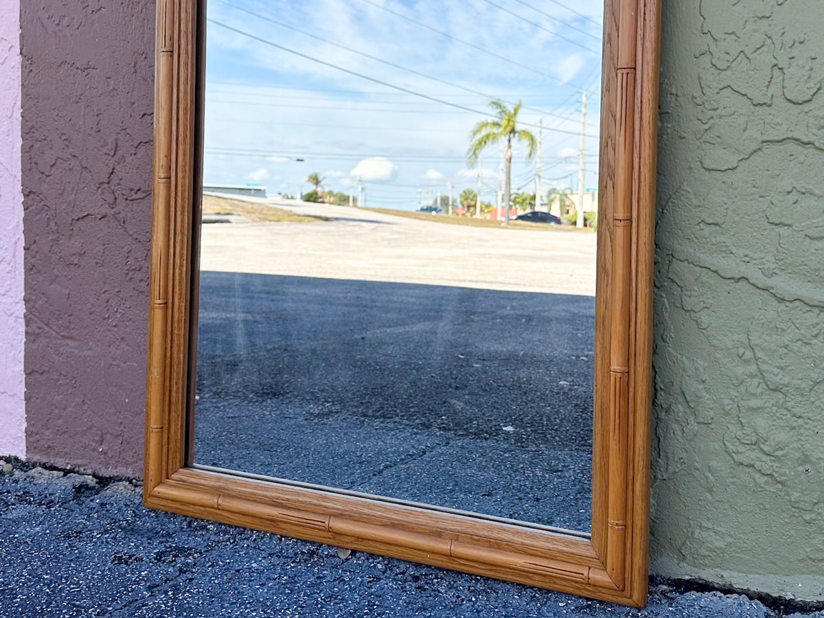 Faux Bamboo Wood Mirror