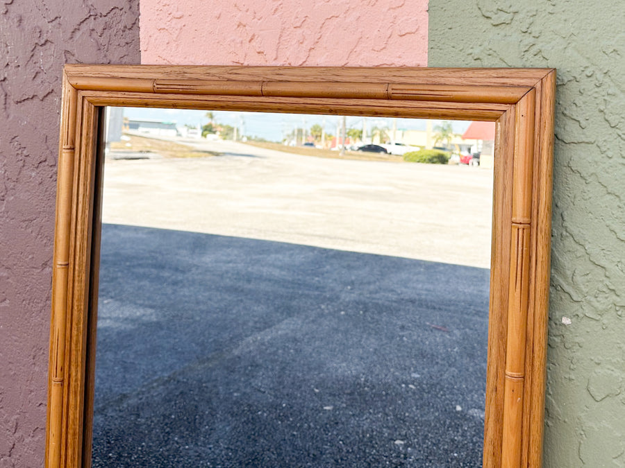 Faux Bamboo Wood Mirror