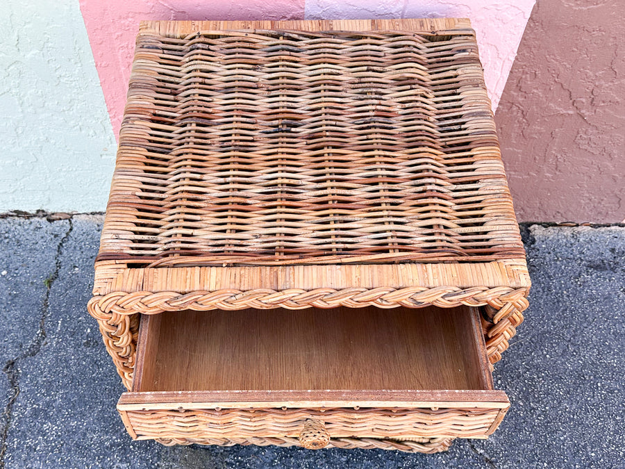 Braided Rattan Nightstand