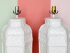Pair of Woven Ceramic Basket Lamps