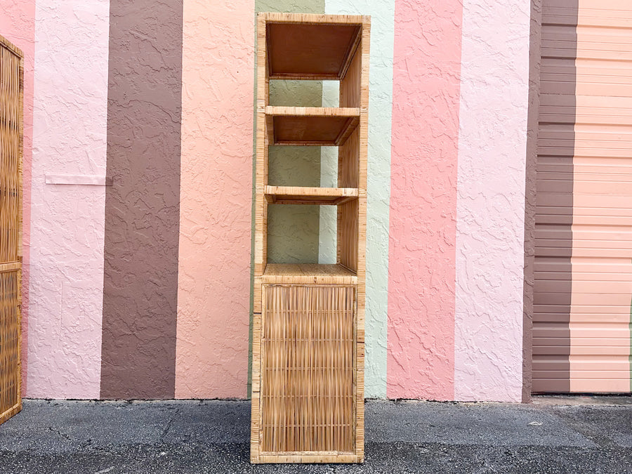 Pair of Island Style Rattan Cabinets