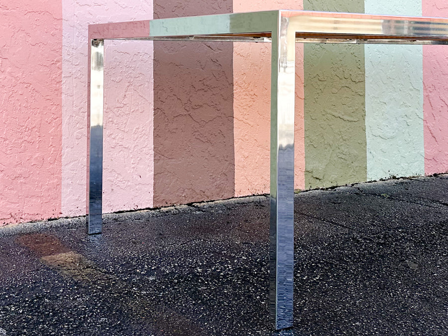 Cane and Chrome Dining Table