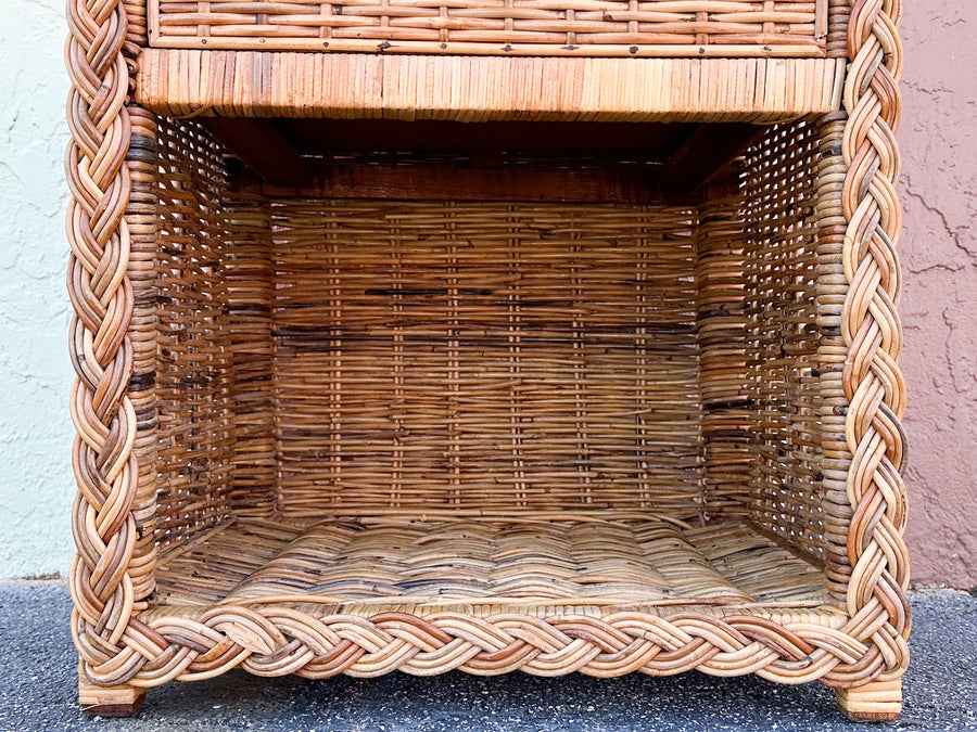 Braided Rattan Nightstand