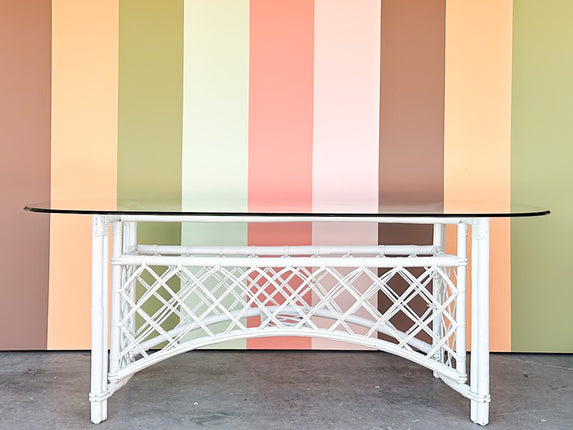 Ficks Reed Rattan Lattice Dining Table