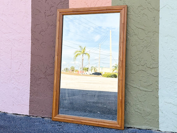 Faux Bamboo Wood Mirror