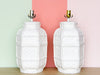 Pair of Woven Ceramic Basket Lamps