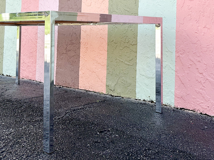 Cane and Chrome Dining Table