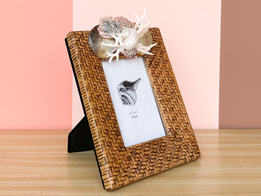 Natural Rattan Shell Frame