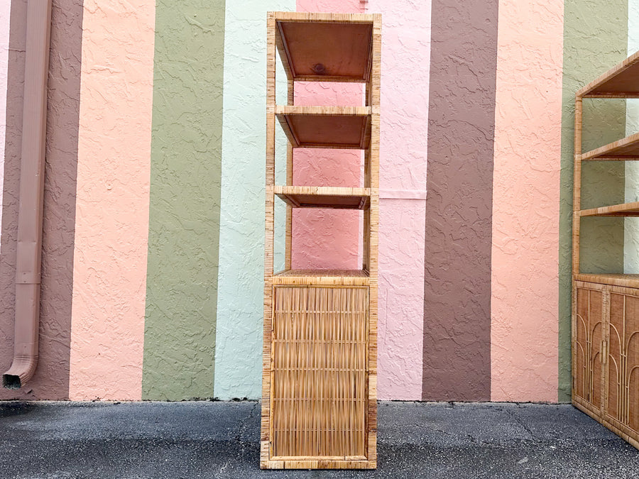 Pair of Island Style Rattan Cabinets