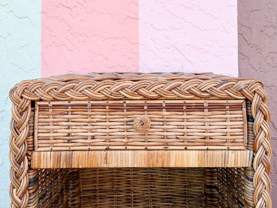 Braided Rattan Nightstand