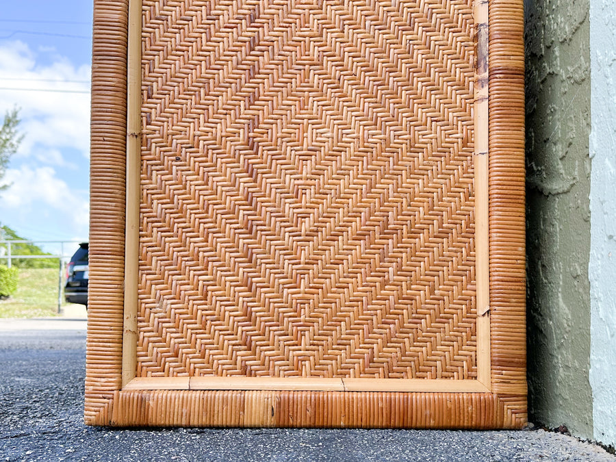 Coastal Style Rattan Wrapped Desk