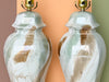 Pair of Marbled Ceramic Lamps