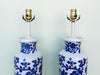 Pair of Blue and White Porcelain Lamps