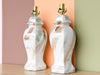 Pair of Marbled Ceramic Lamps