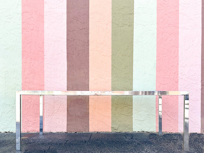Cane and Chrome Dining Table