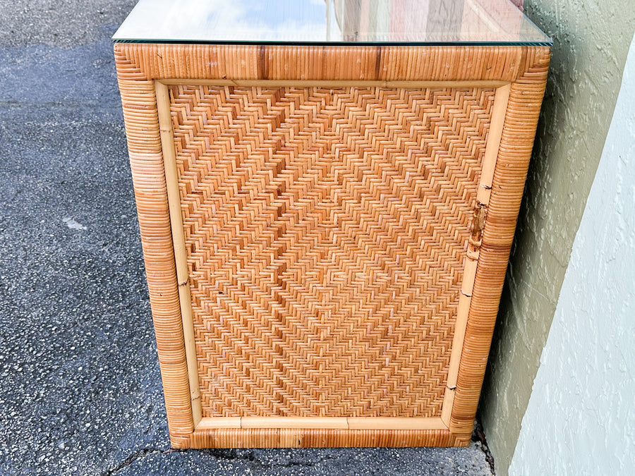 Coastal Style Rattan Wrapped Desk