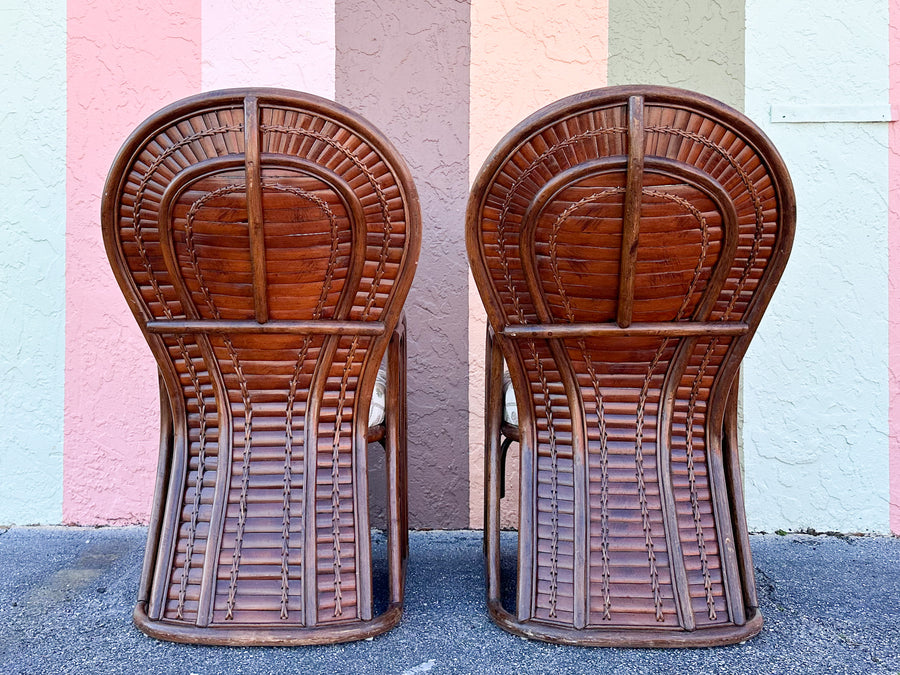 Pair of West Indies Style Bamboo Chairs